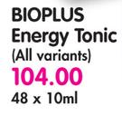 Bioplus Energy Tonic(All Variants)-48x10ml