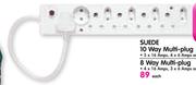 Suede 8 Way Multi-Plug