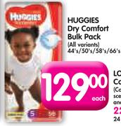 Huggies Dry Comfort Bulk Pack(All Variants)-44/50/58/66's Each