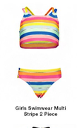 Girls Swimwear Multi Stripe 2 Piece