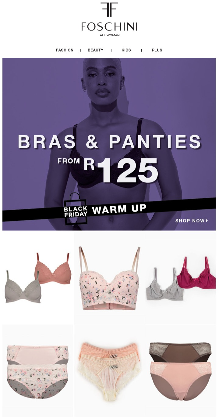 Foschini : Bras & Panties (Request Valid Dates From Retailer) —  m.
