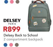 Delsey Back To School 2 Compartment Backpack