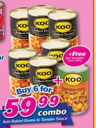 Koo Baked Beans In Tomato Sauce With Free Koo Vegetable Curry 410g-Combo For 6