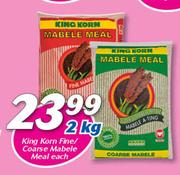 King Korn Fine/ Coarse Mabele Meal-2kg Each