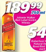 Johnnie Walker Red Label Scotch Whisky-750ml