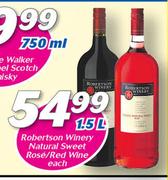 Robertson Winery Natural Sweet Rose/ Red Wine-1.5Ltr Each
