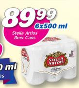 Stella Artios Beer Cans-6x500ml