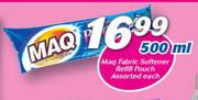 Max Fabric Softener Refill-500ml Pouch Each