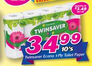 Twinsaver Econo 1 Ply Toilet Paper-10's