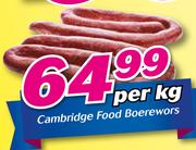Cambridge Food Boerewors-Per Kg