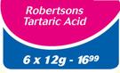 Robertsons Tartaric Acid-6 x 12g