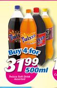 Twizza Soft Drink Assorted-4 x 500ml
