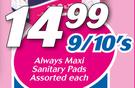 Always Maxi Sanitary Pads Assorted-9/10s Each