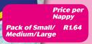 Cambridge Food Disposable Nappy Pack Of Small/Medium/Large-Per Nappy