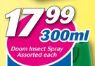 Doom Insect Spray Assorted-300ml Each