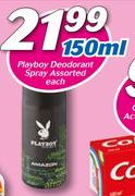 Playboy Deodorant Spray Assorted-150ml Each