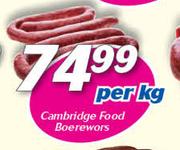 Cambridge Food Boerewors-Per Kg