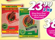 King Korn Fine/Coarse Mabele Meal-2Kg Each
