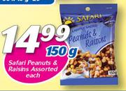 Safari Peanuts & Raisins Assorted-150g Each