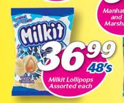 Milkit Lollipops Assorted-48's Each