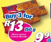 Henro Lemon Creams Biscuits-3 x 150g