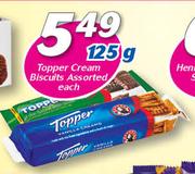 Topper Cream Biscuits Assorted-125g Each