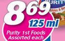 Purity 1st Foods Assorted-125ml Each