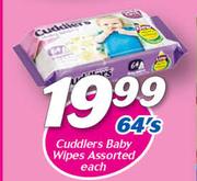 Cuddlers Baby Wipes Assorted-64's Each