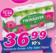 Twinsaver Econo 1 Ply Toilet Paper-10's