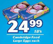 Cambridge Food Large Eggs-18's Each