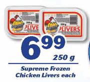 Supreme Frozen Chicken Livers-250g Each