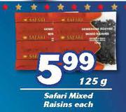 Safari Mixed Raisins-125g Each