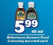 Robertsons Essence Food Colouring-40ml Each