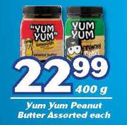 Yum Yum Peanut Butter-400g Each