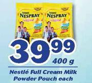 Nestle Full Cream Milk Powder Pouch-400g Each