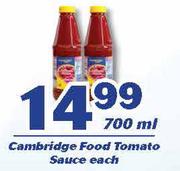 Cambridge Food Tomato Sauce-700ml Each