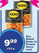 Koo Baked Beans In Tomato Sauce-410g Each