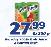 Purejoy 100% Fruit Juice-6X200g