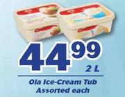 Ola Ice Cream Tub-2L Each