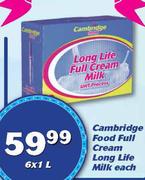 Cambridge Food Full Cream Long Life Milk-6X1L