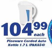 Pineware 1.7L Corded Auto Kettle(PAK8340
