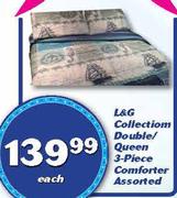 L&G Collection 3 Piece Double/Queen Comforter-Each
