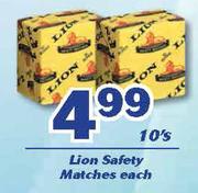 Lion Safety Matches-10's Each
