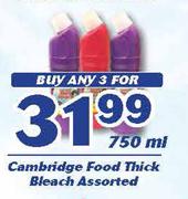 Cambridge Food Thick Bleach-3x750ml 