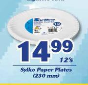 230mm Sylko Paper Plates-12's