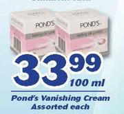Pond's Vanishing Cream-100ml Each