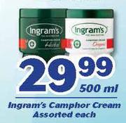 Ingram's Camphor Cream-500ml Each