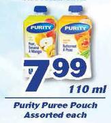 Purity Puree Pouch-110ml Each