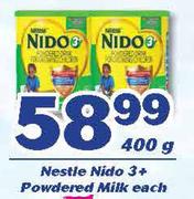 Nestle Nido 3+ Powdered Milk-400g Each