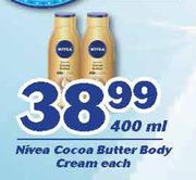 Nivea Cocoa Butter Body Cream-400ml Each